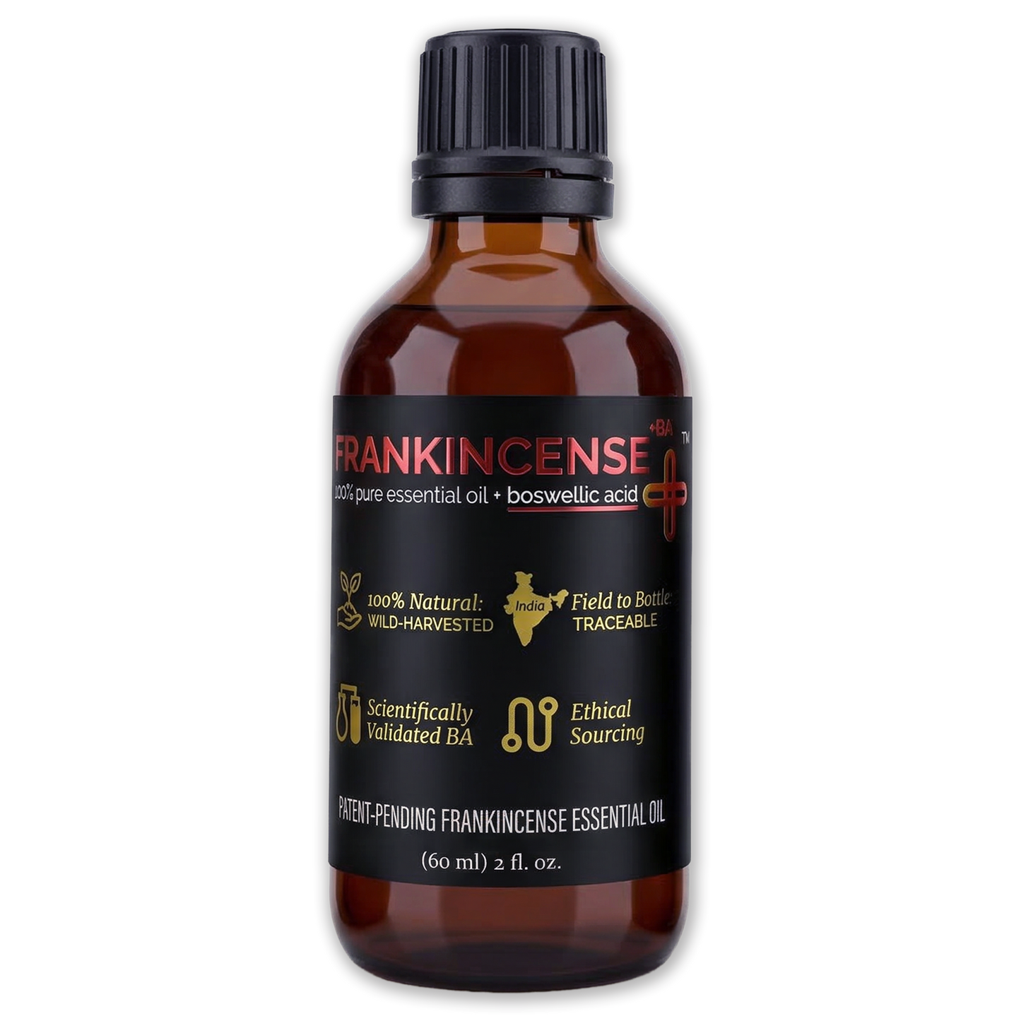 Frankincense +BA Pure Essential Oil + Boswellic Acid, 60ml (2 fl oz)
