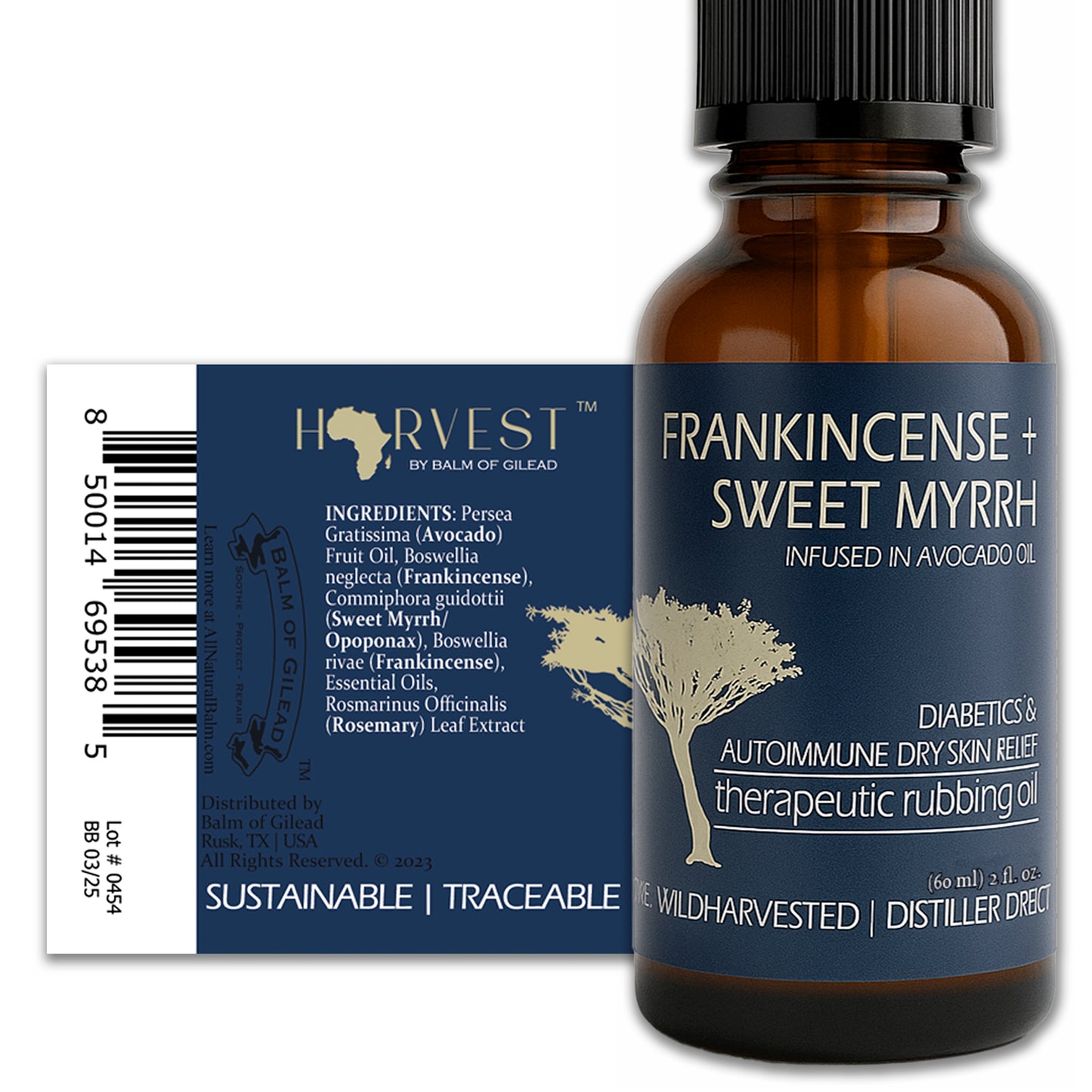 Frankincense & Sweet Myrrh Infused Therapeutic Rubbing Oil