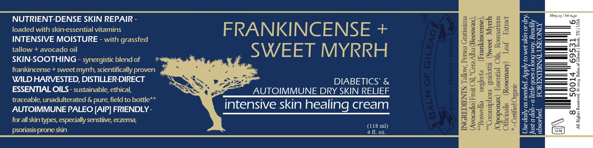 Frankincense & Myrrh Face Cream