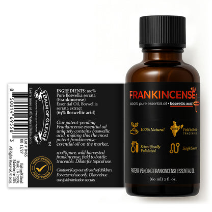 Frankincense +BA Pure Essential Oil + Boswellic Acid, 60ml (2 fl oz)