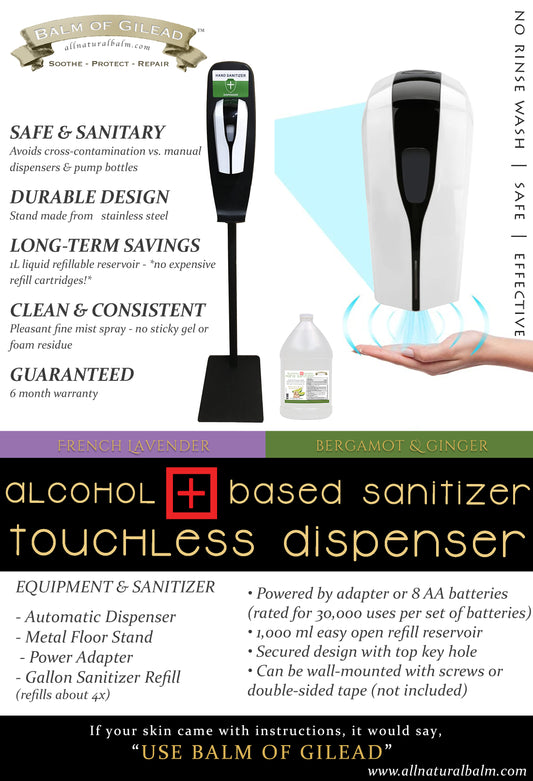 Hand Sanitizer Dispenser & Metal Floor Stand, with Power Adapter